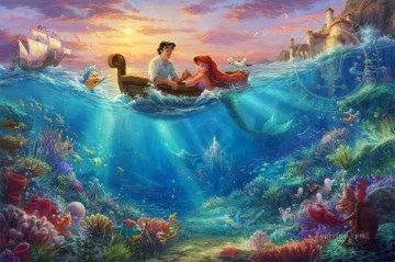 mermaid Painting - The Little Mermaid Falling in Love TK Disney